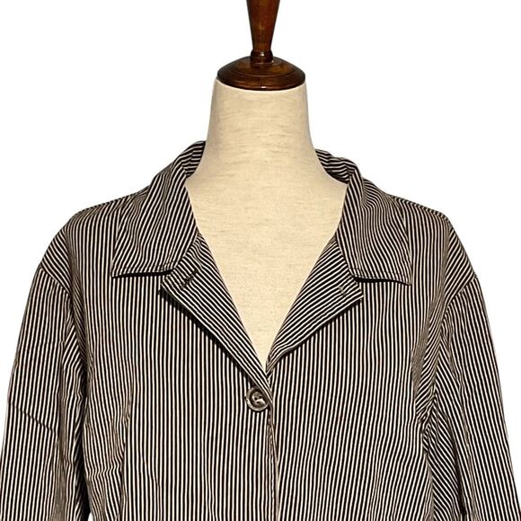Chico's Pinstripe Stretchy Jacket - Picture 3 of 11